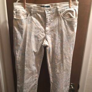 Women’s jeans, LRL cream/blue flowers